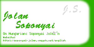 jolan soponyai business card